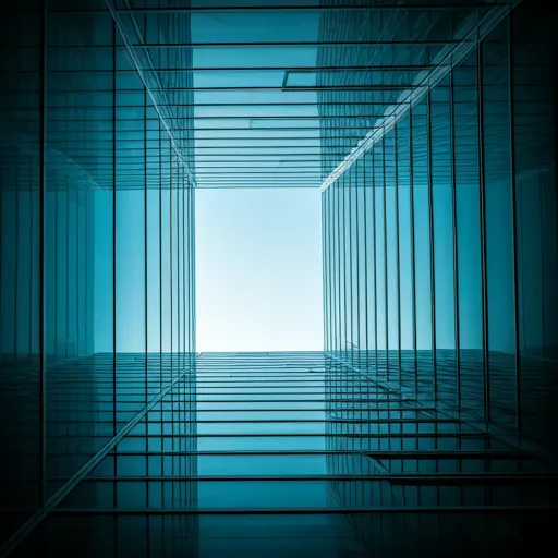 Abstract structural grid with glowing lines